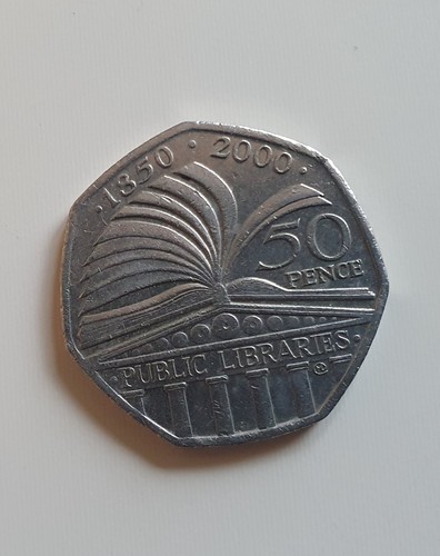 Public libraries 50p coin - public,