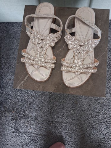 Silver sandals diamante - sandals,