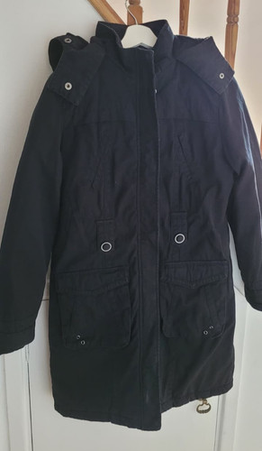 Bhs womens black hooded padded - bhs,