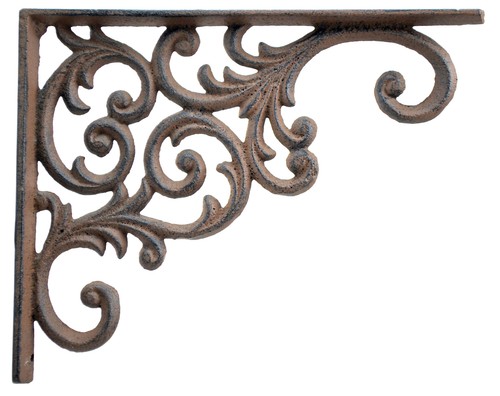Wall shelf bracket brown cast - bracket,