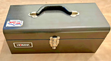 HOMAK Tool Box, 15-1/4"x7.5"x6" Steel with Metal Tray.