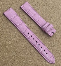 Hirsch Louisiana Look Pink Crocodile Embossed Leather Watch Strap 18mm 