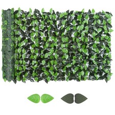 Outsunny Artificial Leaf Hedge Screen Privacy Fence Panel for Garden 3Mx1M
