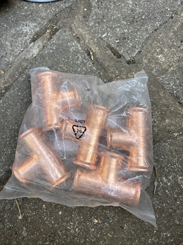 Copper pressfit 28mm equal tee - copper,