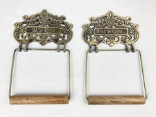 TOILET PAPER ROLL HOLDERS CAST IRON BATHROOM WALL FIXTURE ANTIQUE STYLE NEW READ