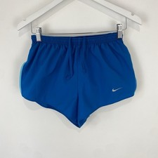 Nike Tempo Side Split Running Shorts Blue Dri Fit Size Medium Womens Brief Lined