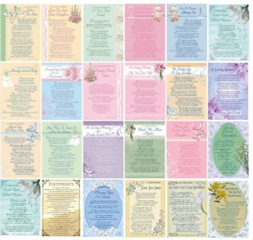 Graveside memorial verse card - memorial,