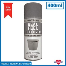 Textured Effect Spray Paint Aerosol Grey Metal Plastic Wood Fast Drying 400ml