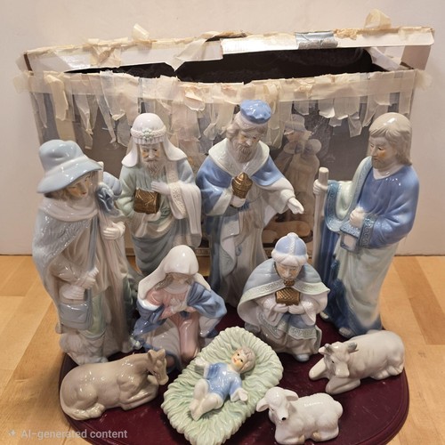 Crown 11pc nativity set - 11pc, large