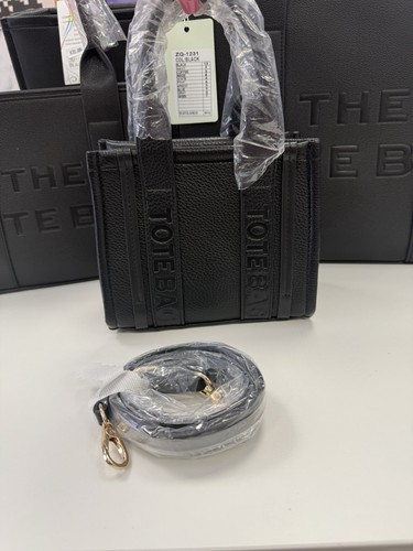 Tote bag black - black, pebbled