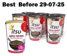 6X itsu Spicy Ramen Rice Instant Noodle Cups Japanese Flavour BBE 07-25 RRP £13