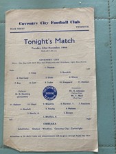 Coventry City Reserves v Chelsea 1966-67