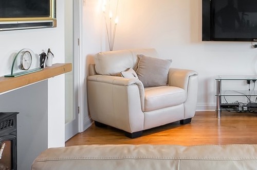 Leather armchair used - leather,