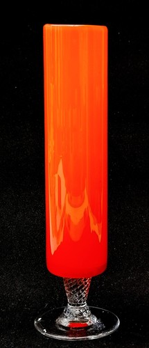 Vintage orange cased glass bud - cased,