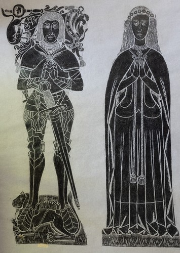 Vintage brass rubbing - brass,