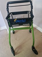 Walker Mobility Folding Rollator 4-Wheel Walker Aid with Tray / Storage Basket.