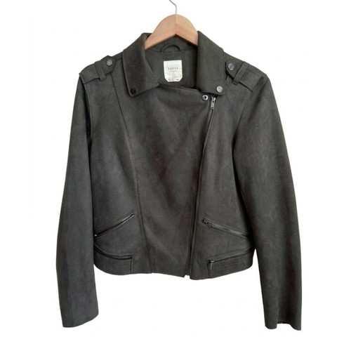 Cropped moto jacket faux suede - cropped,