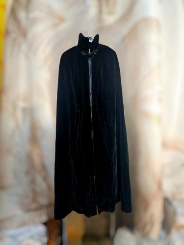 Long vintage velvet - velvet, cape