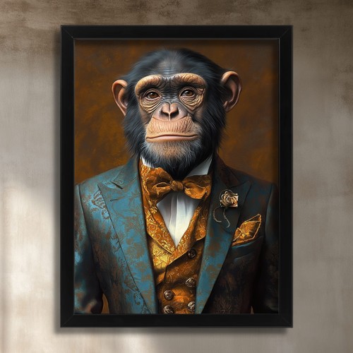 Monkey suit chimp art - chimp,