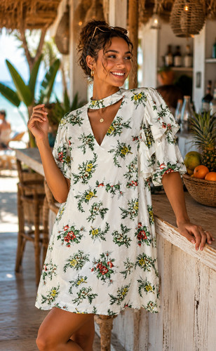 Silky floral ruffle - silky,