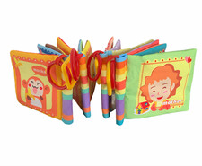 LADIDA Pack of 4 Crinkle Soft Cloth  Books  Baby Cloth Book  Teether Attach Pram