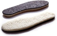 SHEEPSKIN INSOLES SOFT WARM THERMAL INNER FLEECE WOOL PAIR BOOTS SHOE SOLES UK