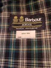 Barbour Men's Border Wax Jacket, Size Large, Khaki Green