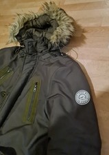 Jack Wills Parka Coat Jacket Green Hooded Size Small