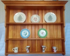 Solid Pine Display Unit For Plates And Cups Bespoke Hand Crafted, Wall mounted  