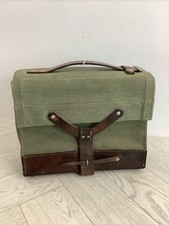 Vintage 1960s Swiss Army Leather and Canvas Ammo Bag @dar#AC