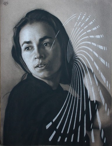 Original female charcoal - original, on