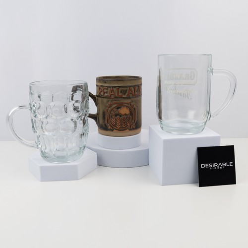 Set beer tankards glass - of, &
