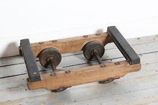 Vintage Heavy-Duty Wooden Piano Trolley Dolly Robust Industrial