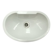 Elddis Odyssey White Bathroom Oval Sink Caravan/Motorhome