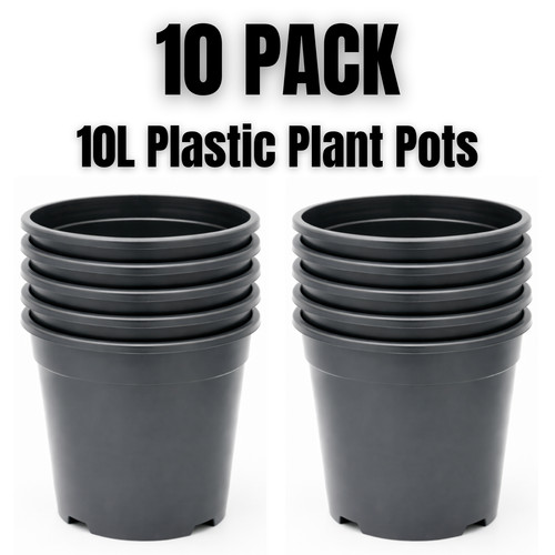 10l black plastic plant - 10l, pots