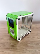 Lime Green Raspberry Pi 4/5 Tower Case, 0.96” OLED, Standby Switch, Blue LED Fan