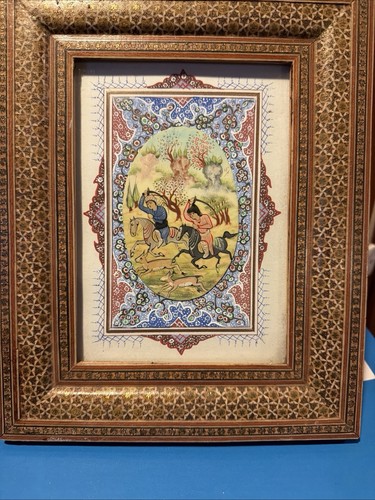 Persian hand painting - painting, bone
