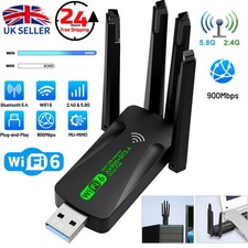 USB WiFi 6 Dongle with Bluetooth 5.4 Wireless network Adapter 900Mbps Dual Band