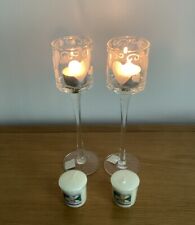 Pair Of Yankee Candle Etched