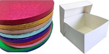 Colour Drum Board Cake Box Set COMBO White BOX Round Drum Choose size and Colour