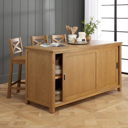 Kitchen island with oak - oak, bar