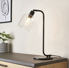 Table Lamp Matt Black Glass