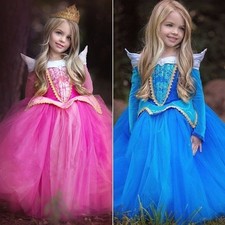 Girl Cosplay Sleeping Beauty Princess Costume Aurora Dress Party Dresses Age 3-7
