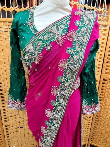 Stylish stone saree - saree, wear