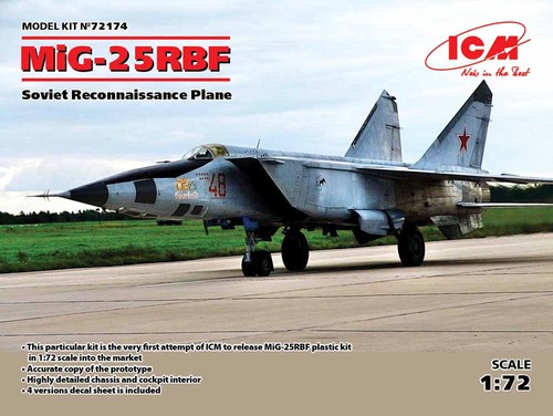 Icm 72174 mikoyan - icm, mig-25rbf