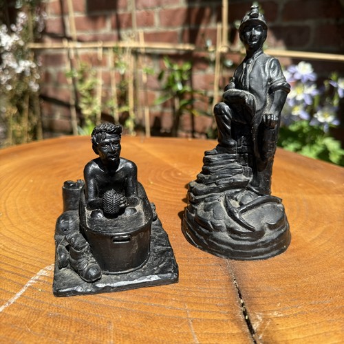 Pair coal miner figure - pair,
