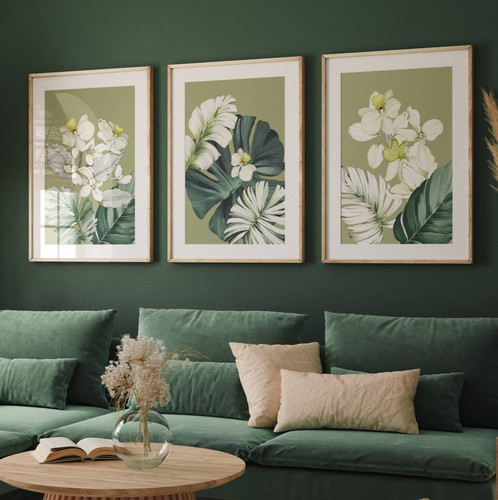 Green living room - green,