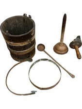Vintage Wooden Bucket Coal