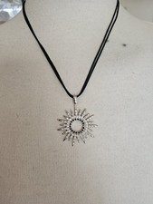 Superb Sterling Silver Snowflake Pendant With Cubic Zirconia Stones On Cord Chai