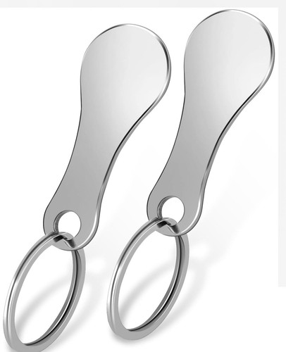2pcs trolley coin keyring - coin,